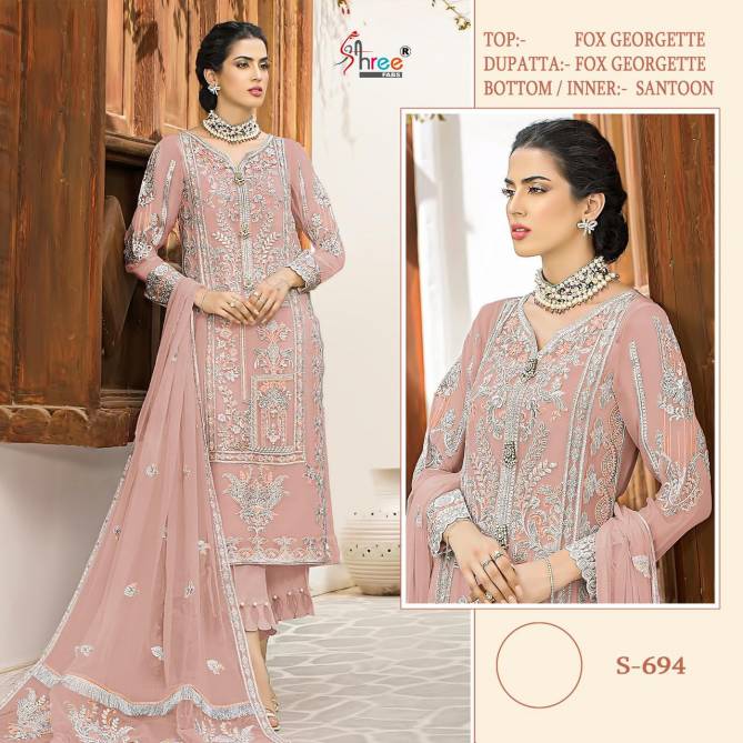 S 694 colour Festive Wear Georgette Wholesale Pakistani Salwar Suits